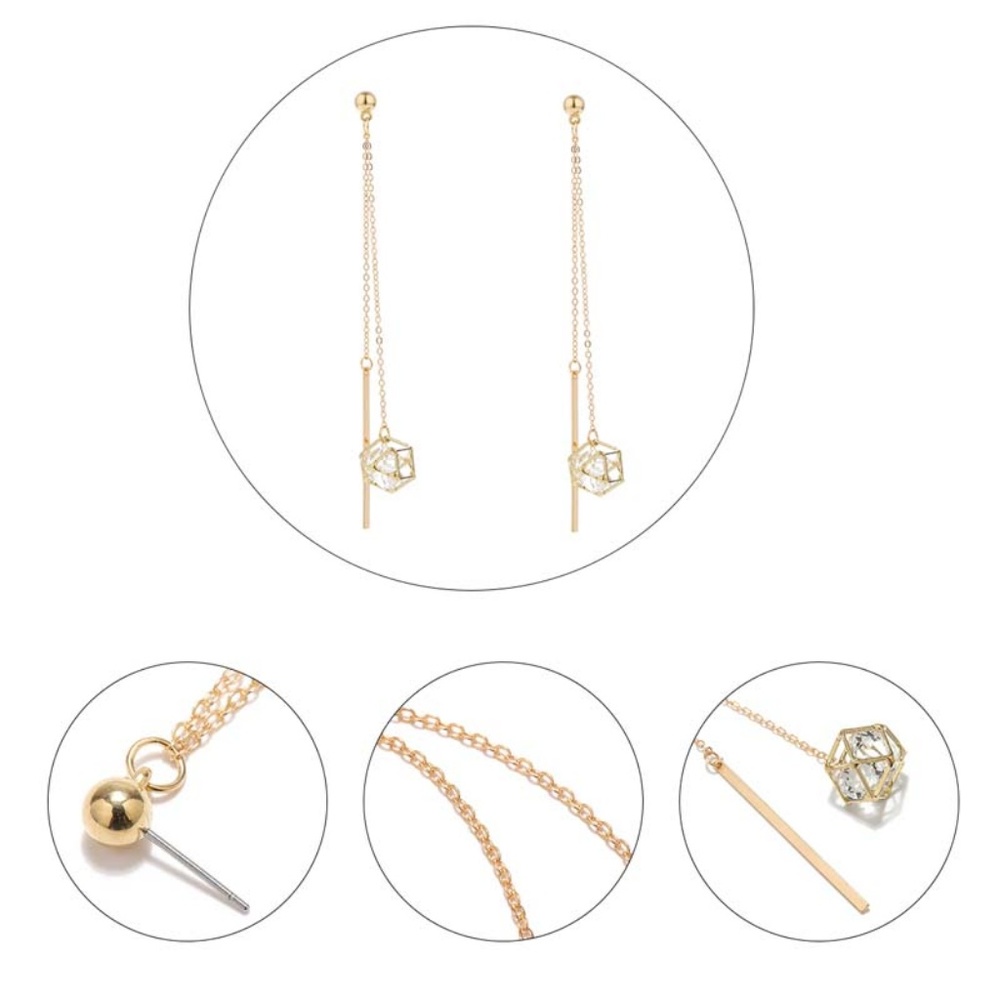 Clearance🔥Diamond and String Earrings - Picture 6 of 9